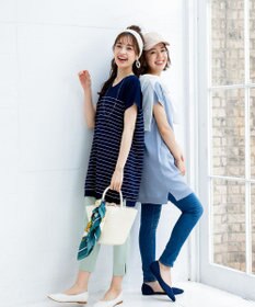 Tiaclasse 【洗える】美脚効果の高いスリットテーパードパンツ