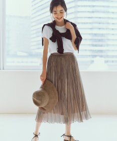 23区 シャイニー プリーツスカート