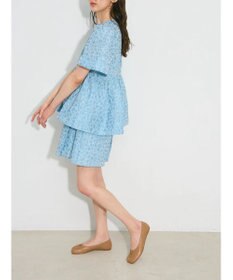 Green Parks タック入りジャガードキュロットパンツ