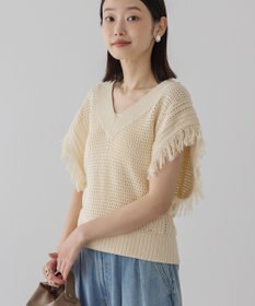 AMERICAN HOLIC 袖フリンジショート丈プルオーバー