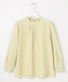 J.PRESS LADIES S 【洗える】セルロース チェック スタンドカラー ブラウス