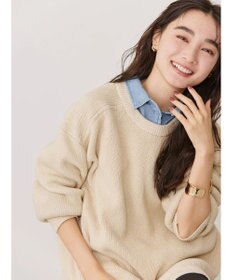 AMERICAN HOLIC クルーネック編み違いニットチュニック