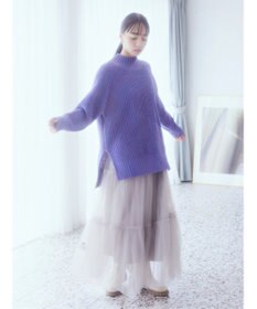 earth music&ecology マットベロアモールチュニック