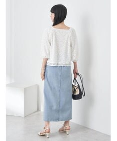 earth music&ecology フラワーレースブラウス