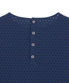 UNFILO L 【セットアップ着用可】FINE MOVE パンチング ドットブラウス