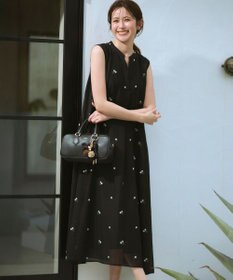 23区 【先行予約/WEB&一部店舗限定】シアーワッシャー 刺繍 ワンピース