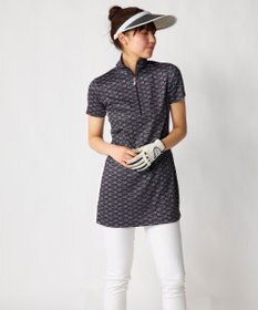FILA GOLF／marie claire 【Marie claire sports】ロゴ柄ハーフジップチュニック