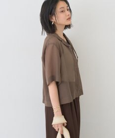 AMERICAN HOLIC シアーショート丈開襟シャツ