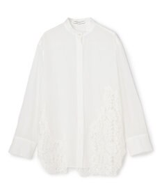 BEIGE， GALENA / コットンレースバンドカラーシャツ