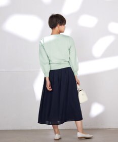 Tiaclasse L 【洗える】7分袖前身レースカーディガン