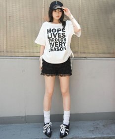WEGO サイドドロストオフショルグラフィックT