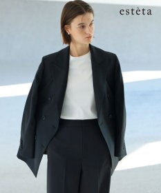 23区 【エステータ】ウールシルクギャバジン ダブルブレストジャケット