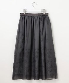 自由区 【洗える】シアーパネルエンブロイダリー スカート