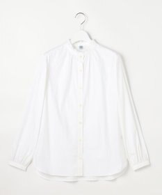 J.PRESS LADIES L BEZコットンナイロン ストライプ フリル襟 ブラウス