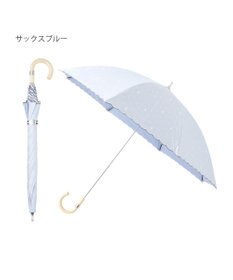 MOONBAT 【軽量】POLO RALPH LAUREN 晴雨兼用日傘 長傘 ストライプドット／遮光 遮熱 UV