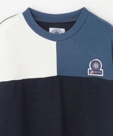 J.PRESS KIDS 【吸水速乾】【100-130cm】ポンチローマ トリコロール 切替Ｔシャツ