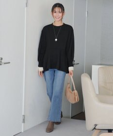 Tiaclasse 【吸水発熱・洗える】袖口ドッキングカットソープルオーバー