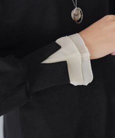 Tiaclasse 【吸水発熱・洗える】袖口ドッキングカットソープルオーバー