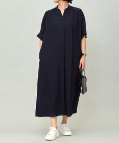 自由区 S 【接触冷感・UVケア・抗菌防臭・洗える】リヨセルポプリンシャツ ワンピース