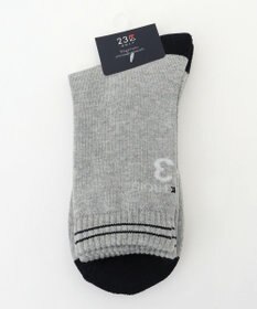 23区GOLF 【MEN】バックロゴ ハーフソックス ライトグレー系