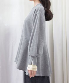 Tiaclasse 【吸水発熱・洗える】袖口ドッキングカットソープルオーバー