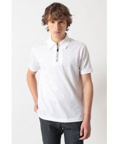 DAKS フロントジップ ハウスチェックパイピング ポロシャツ