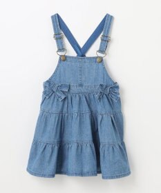 ANY KIDS ティアード デニムジャンパースカート