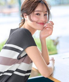 Tiaclasse 【新色追加・洗える】マルチボーダーフレンチニットチュニック