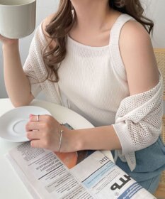 WEGO 【２点セット】半袖メッシュアンサンブルカーデ