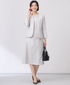 J.PRESS LADIES L 【洗える・UV加工・吸水速乾】OXIJEWELストレッチ ワンピース