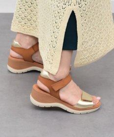 INTER-CHAUSSURES 【Marila】異素材コンビウエッジサンダル