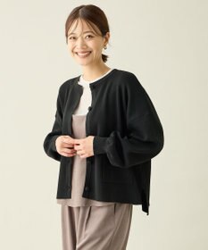 ANY スウェットライクニットカーディガン