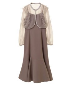 earth music&ecology ＳＥＴ２点チュールブラウス付きキャミワンピース