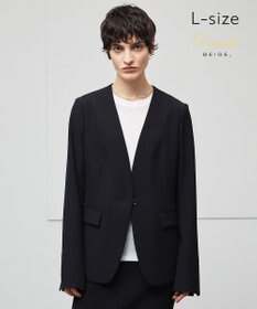 BEIGE， 【洗える・L-size】ALAINA / Vネックカラージャケット