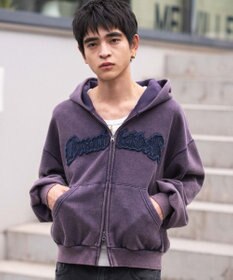 WEGO 【ユニセックス着用ITEM/MLサイズ展開】ショートグラフィックZIPパーカー