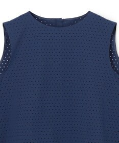 UNFILO L 【セットアップ着用可】FINE MOVE パンチング ドットブラウス