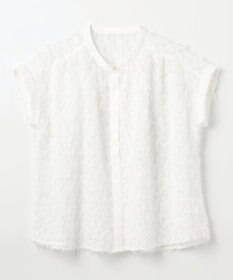 ANY 【洗濯機可】フェザーカットジャガードブラウス