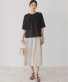 組曲 【WEB限定】ミニフラワーエンブロイダリー スカート