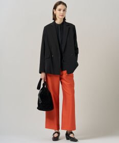 ICB 【洗える】ウールワッシャーツイル ワイドストレートパンツ