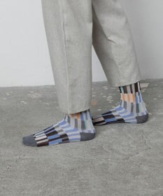 TRICOTE ランダムストライプパッチソックス
