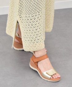 INTER-CHAUSSURES 【Marila】異素材コンビウエッジサンダル