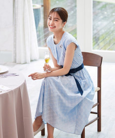 Tiaclasse 【洗える】配色刺繍レースワンピース