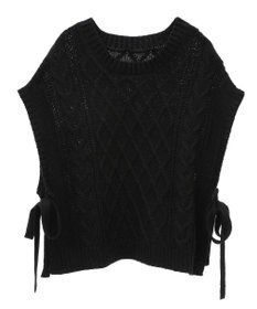 CRAFT STANDARD BOUTIQUE 洗える/2WAYケーブルニットリボンベスト