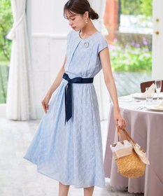 Tiaclasse 【洗える】配色刺繍レースワンピース