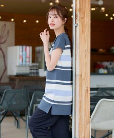 Tiaclasse 【新色追加・洗える】マルチボーダーフレンチニットチュニック