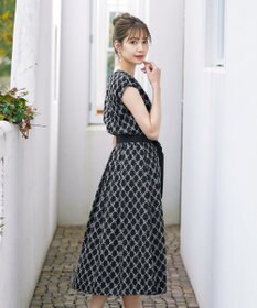 Tiaclasse 【洗える】配色刺繍レースワンピース