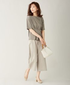 J.PRESS LADIES 【シワになりにくい】コットンフィッティーシャーク ワイドパンツ