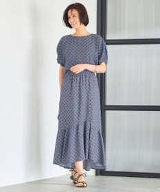 自由区 【洗える・XSサイズあり】アラベスクプリント ブラウス