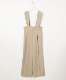 Feroux 【洗える】スカラップデザイン・サスペンダー付きパンツ