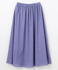 ANY 【ウエストゴム】シャンブレーライクフレアスカート